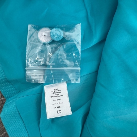 NWOT Talbots Women’s Cotton Turquoise Blazer 3 buttons Vintage Size 16 - Picture 5 of 10